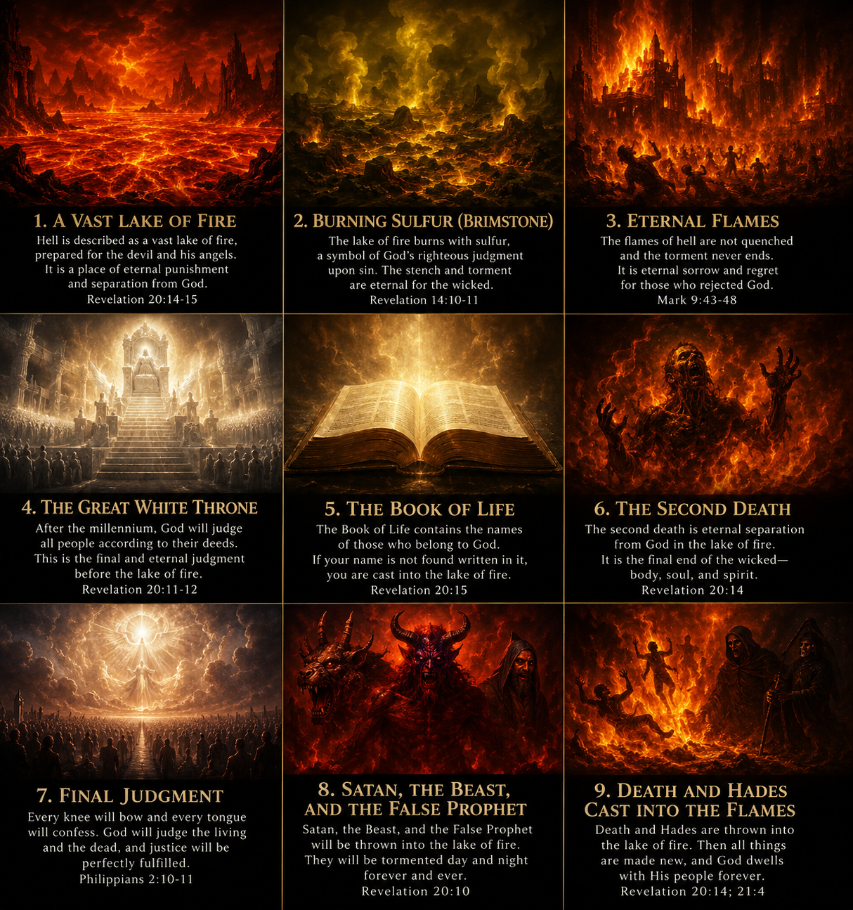 Symbolic artistic interpretation of the Lake of Fire described in the Book of Revelation