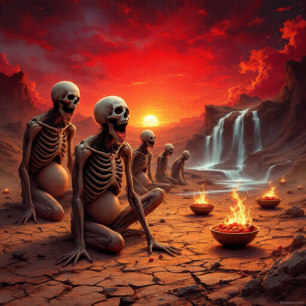 The Realm of Hungry Ghosts — Chamber 19 dark fantasy canvas artwork